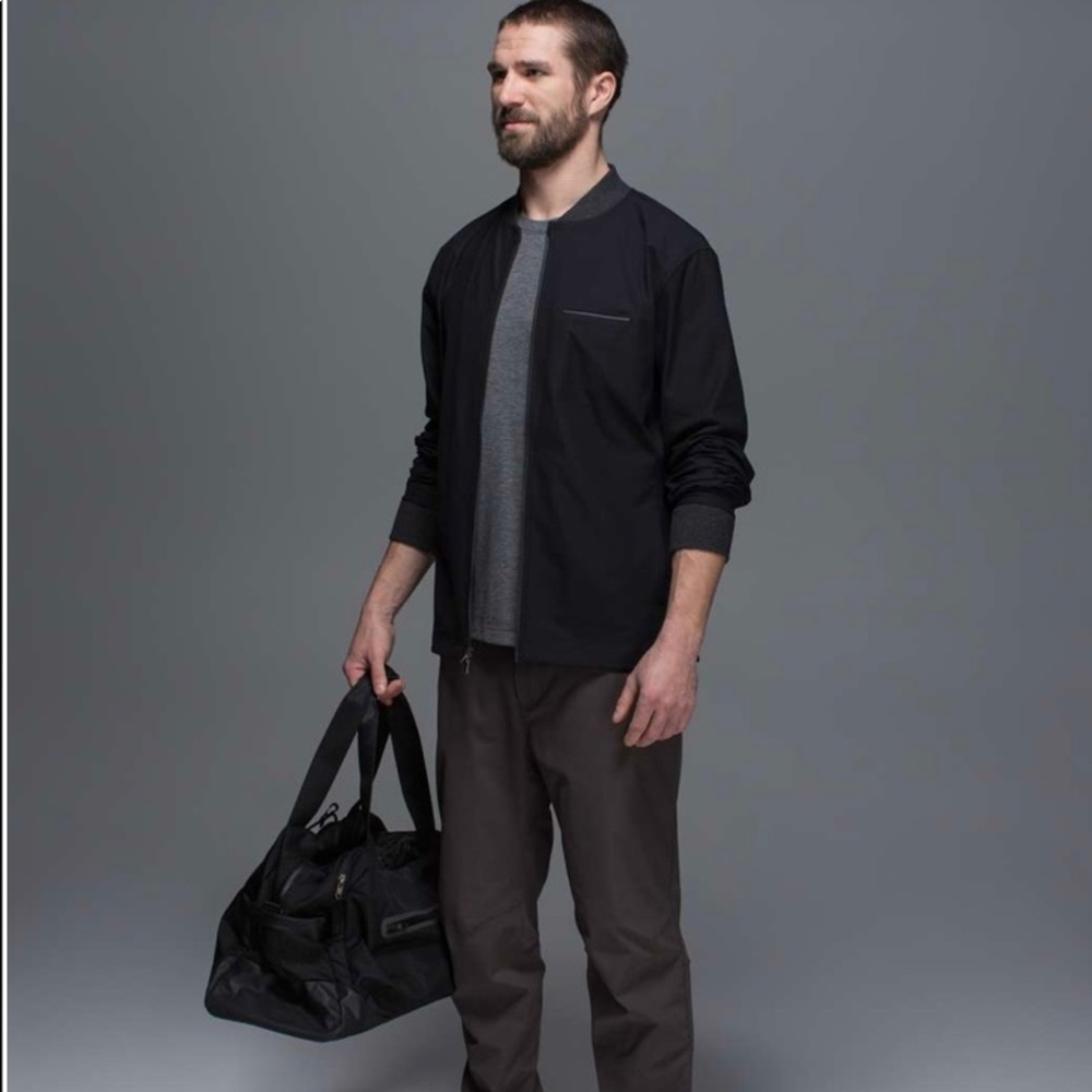 Men's Black Bomber Jacket - Modern Lightweight Jacket